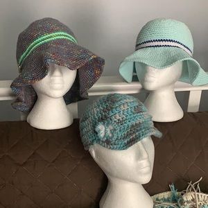 Handmade crocheted sun hats